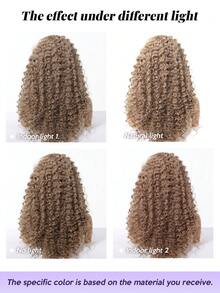 22 Inch Wine Red 13x4 Lace Front Afro Kinky Curly Synthetic Hair Wig, Made Of 100% Synthetic Fiber And High Temperature Fiber, Easy To Manage, Versatile Style Suitable For Daily Wear, Holidays, Parties, Weddings And Other Occasions, Women Wig - Maroon - View 11