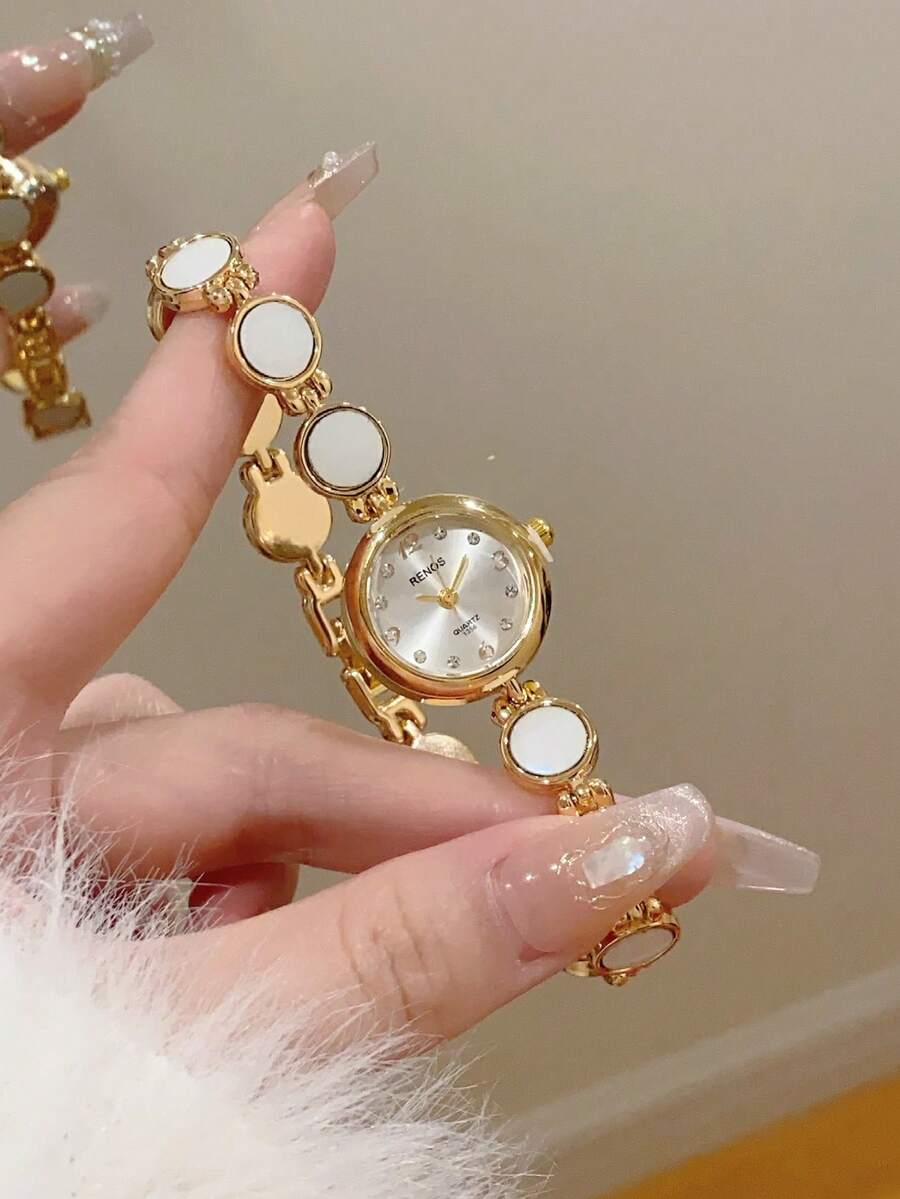 1pc New Fashion Women's Watch, Elegant Triangular Dial, Business Quartz Watch, Suitable For Daily Life, Parties And Banquets - White - View 1