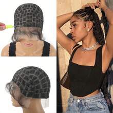 Double-Layer Lace Wig Cap With Baby Headband, Crochet Wig Cap With Natural Structure, Breathable Lace Wig Cap For Making Glueless Crochet Wigs - Multicolor - View 9