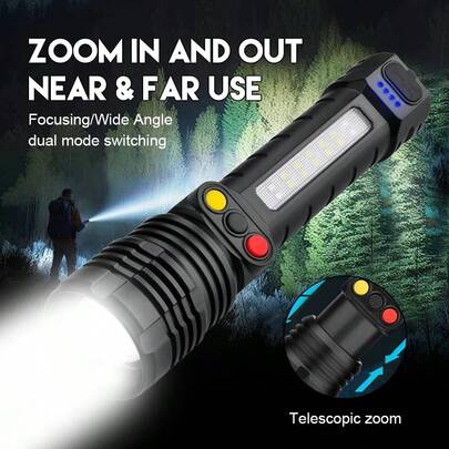 Linterna recargable de señal brillante de 3 colores (rojo/blanco/verde/amarillo), lámpara de señal ferroviaria