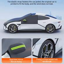 Cubierta para vehículo, parabrisas de invierno, cubierta anticongelante para ventana, protector la nieve, capó extendido, protector la nieve de cobertura total, uso para todas las estaciones LX7P - 1 PC - Ver 3