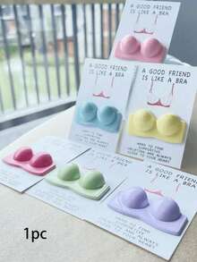 1/2pcs Uplifting Encouragement Card: A Good Friend Is Like A Bra - Perfect For New Year, Carnival, Thanksgiving, Graduation, Christmas, Halloween, And Any Occasion - Resin Hug Card - Multicolor - View 12