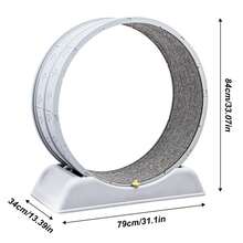 Cat Exercise Wheel With Carpeted Runway And Lock - Indoor Cat Treadmill Running Wheel - Grey - View 2