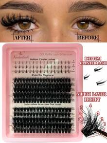 250PCS (D Curl 60D+80D +5-7mm Bottom Cluster Lashes)60D/80D 3D Thick Fluffy Lash Clusters10-18mm Faux Mink Fluffy Eyelash Clusters,With 5mm/6mm/7mm Bottom Lashes DIY Cluster Eyelash Tray , Like Lash Extension Cluster Eyelash Extensions Multi-Layered Volume DIY Individual Lashes Russian D Curl Dramatic Cluster Lashes DIY At Home (D Curl 60D+80D+5-7mm Lower Lshes) - D - 查看 1