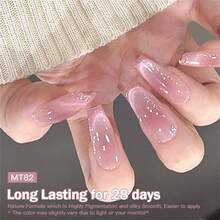 Mtssii 1pc 7ml Pink Story Cat Eye Gel Nail Polish, Glass Beads Effect Cat Magnetic Gel Polish , Semi Permanent Soak Off UV Gel Varnish For Valentines Nails, Manicure Nail Art DIY For Home And Salon Nail Supplies - 粉色 - 查看 5