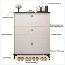 Zapatera Organizador Zapatos Moderno Práctico Para Hogar - Perfecto Para El Vestíbulo De Entrada - Gris - Ver 3