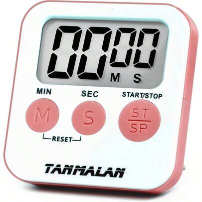 Kitchen Timer Cooking Loud Alarm, Large Display, Auto Loud Alarm, Large Display, Big Button Teacher Classroom Must Haves, Count Down - Easy To Use Pink