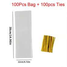 100pcs Transparent French Baguette Shaped Bags With Twist Ties - Clear Plastic Bread Shaped Packaging For Snacks, Bakery Display - Clear - View 9