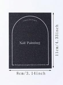 10/20/50张美甲效果展示卡，11x8厘米长方形展示卡，专业美甲沙龙包装卡，适用于美甲师和顾客DIY美甲摄影背景道具和收纳袋，美甲模板卡 - 黑色 - 查看 3