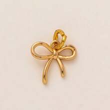 1pc New Bowknot Zirconia Heart Shaped Pendant, 18K Gold Plated, Waterproof And Fade-Resistant, DIY Jewelry Accessory, Necklace, Bracelet, Earring, Keychain, Bag, Women Jewelry, Wallet, Small Pendant, Gift - Multicolor - View 12