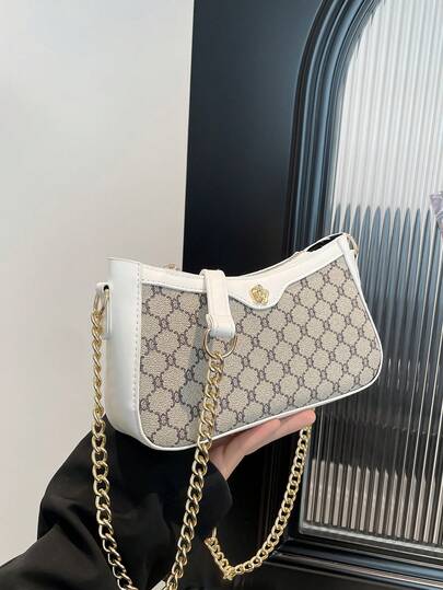 Elegante bolso de cadena que se adapta a varias ocasiones, elegante y con estilo, con un toque de lujo ligero y sofisticado. Un bolso cruzado para 2026, adecuado para mujeres. Con un estilo retro.