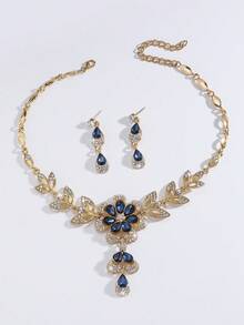 3 Pieces/Set Of Elegant And Multifunctional Flower Shaped Necklaces And Earrings, Made Of Zinc Alloy Material, Suitable For Women's Daily, Wedding, Party, And Holiday Gifts - 8036 - View 9