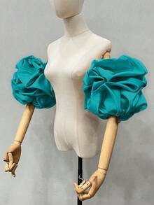 1 Cặp tay bồng thun satin trắng cho cô dâu dùng làm phụ kiện váy cưới mùa thu - Nhiều màu - Xem 31