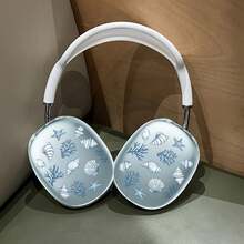 Funda protectora con diseño de conchas marinas azules compatible con auriculares inalámbricos Apple, cubierta resistente a arañazos y golpes compatible con auriculares Apple - transparente - Ver 2