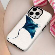 1Pcs Fashion Manta Ray Pattern Black Phone Case For IPhone 17/11, 12, 13, 14, 15, 16 Plus Pro Pro MAX XS MAX XS/X , High-End And Fashionable,Phone Cover Protective, The Best  Gift For Your Friends And Family, Suitable For Both Men And Women - 黑色 - 查看 2