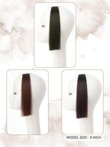 2pcs Women's Long Straight Side Bangs Clip-On Synthetic Hair Extensions, 8 Inch Princess Side Bangs For Daily Use - Multicolor - View 6