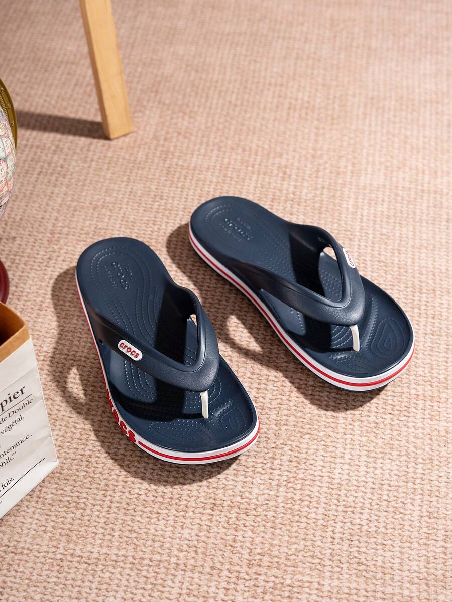 Crocs Dép lê Beiaya unisex, dép thể thao đi biển thoải mái dùng trong nhà và ngoài trời, mã sản phẩm 205393-4CC - Ớt đỏ/xanh đậm - Xem 1