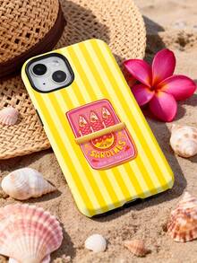 Funny Phone Case,Ugly Phone Case 1pc Funny Summer Vacation Sardine Can Graphic Glossy 2-In-1 Filmstrip Phone Case, Fit Compatible With Samsung/ 11/12/13/14/15/16/17 Pro Max - Multicolor - View 3