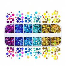 1 Box Holographic Ocean-Themed Mixed Round Resin Glitter Flakes, Suitable For Epoxy Resin Filling, Shiny Bubble Shapes, DIY Jewelry Making, Resin Shaker Molds, Resin Material - Multicolor - View 10