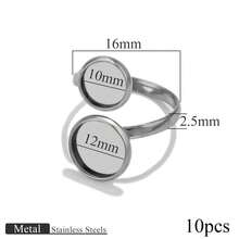 10个装不锈钢时尚戒指托盘，可调节扭曲式底座，适合家庭手工DIY珠宝制作 - B-銀色 - 查看 8