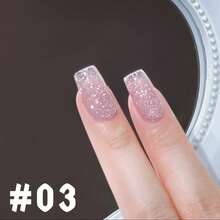 12毫升/瓶 2026新款派对薯片裂纹闪粉钻石亮片凝胶指甲油，美白，蓝色，粉色，超亮绿色，紫色闪粉，透明，适用于脚趾，UV灯，美甲沙龙用品 - 彩色 - 查看 12