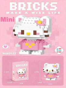 SANRIO Đồ chơi  của , giúp cải thiện khả năng tập trung, thích hợp để trang trí phòng, làm quà sinh nhật, trò chơi tiệc tùng, bộ dụng cụ thủ công tự làm, mô hình lắp ráp động vật và tượng nhỏ. Quà tặng ngày Valentine, quà sinh nhật, quà tặng hoàn hảo, quà tặng vui nhộn (Đóng gói ngẫu nhiên) - Một cỡ - Xem 1