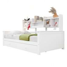 Kids Bed Frames, Headboards & Footboards - White + Wood + 90cm*200cm-1 - View 11