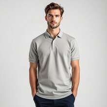 Men's Premium Summer Polo Shirt: Style And Comfort - 灰色 - 查看 1