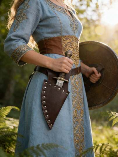 1PC Medieval Sword Sheath Renaissance Style Knight Belt, Adjustable, Men Women Costume Accessory