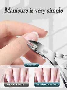 5/3/1 st nagelklippare i rostfritt stål, nagelklippare, nagelvårdsset, nagelbehandlingsset, exfolieringsset, nagelkeratinpressare, nageltrimnings- och pedikyrset, enkel och lättanvänd, bekväm att använda, nagelformningsverktyg - Silver - Visa 6