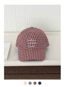 软顶复古格子报童帽，薄款宽檐遮阳帽，街头风泡泡格子超大檐棒球帽，方格棒球帽，美式英式学院风男女通用大号头围防晒运动报童帽 - 泡泡格紋 - 查看 12