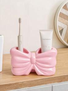 1pc/2pcs Bow Toothbrush Holder & Toothpaste Storage Rack, Bathroom Countertop Organizer - Multicolor - View 7