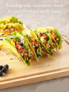 1个/3个装不锈钢墨西哥卷饼架，墨西哥卷饼架，不锈钢墨西哥卷饼支架托盘式，多格墨西哥卷饼架，三明治架桌面收纳架墨西哥煎饼架玉米饼卷夹子工具，墨西哥卷饼架 - 彩色 - 查看 2