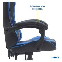 Silla Gamer Ergonómica Reclinable Súper Cómoda - Styrka Color Azul Material del tapizado Cuero sintético - Azul - Ver 4