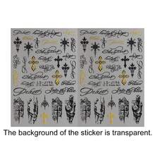 Cross-Shaped Gold & Silver Punk Style Nail Stickers, Waterproof Self-Adhesive Disposable Nail Stickers With Special Fonts And Patterns, Suitable For Natural Nails/Manicure - Multicolor - View 10
