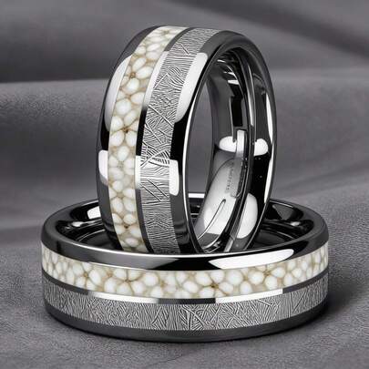 1 Elegant 304 Stainless Steel Apricot Blossom Stone Ring, Fade Resistant, Metal Plated, Suitable For Men To Give As A Gift Ideal For Valentine's Day And Mother's Day, New Year's Eve, Christmas Gift