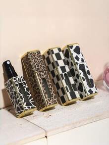 One Leopard Shaped Square Perfume Reusable Travel Bottle, 5ML Reusable Texture Decanting Bottle At The Bottom, 5ML Leopard Shaped Square Perfume Split Bottle Portable Travel Bottom Direct Charging Perfume Bottle - Multicolor - View 5