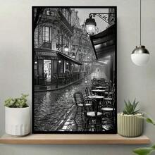 1幅黑色无框帆布艺术印刷品，城市摄影海报，适合家居或办公室装饰 - A - 查看 19