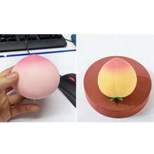 Nuevo juguete de estrés creativo y realista en forma de melocotón para apretar, suave y de rebote lento como juguete antiestrés y de manipulación - Multicolor - Ver 10