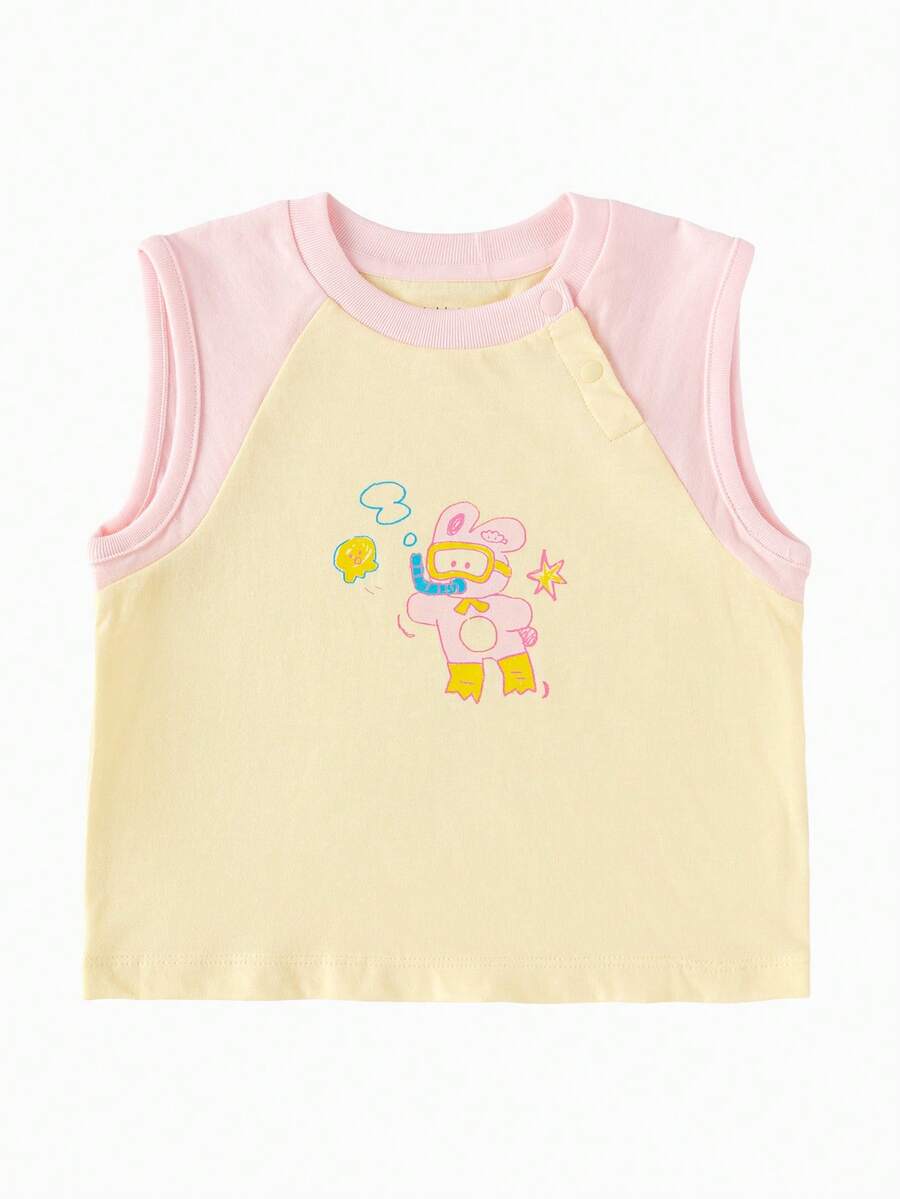 Balabala Baby Sleeveless Tank Top, Infant Summer Wear, Lightweight & Design 2026 - Light Yellow - View 1
