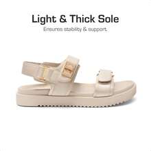 Girls Sandals Casual Open Toe Two Adjustable Strapped Sandals With Hook And Loop For Little Kid/Big Kid - 杏色 - 查看 2