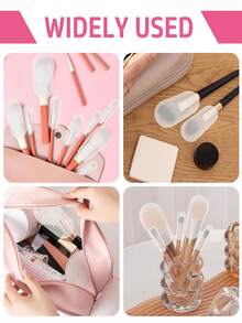 15/5/1pc Makeup Brush Hair Cap To Prevent Hair From Frizzing. Brush Storage Case With Hair Protection Cover To Keep Dust Off. Easy To Carry When Going Out. - Clear - View 4