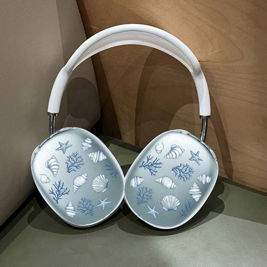 Funda protectora con diseño de conchas marinas azules compatible con auriculares inalámbricos Apple, cubierta resistente a arañazos y golpes compatible con auriculares Apple - transparente - Ver 1
