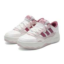 Adidas Giày trượt ván nữ, kiểu dáng thấp cổ thoải mái, giày thể thao nhẹ nhàng tối giản Lite Shuffle dành cho hoạt động ngoài trời KH9028 - Trắng sáng/Đỏ đậm dịu nhẹ/Hồng nhạt - Xem 2