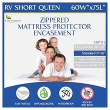 Tamaño Protector De Colchón con Cremallera - Funda De Colchón Impermeable - Funda De Cama Hipoalergénica A Prueba De Alergias Al Polvo - Parte r De Felpa De Algodón con-022 - RV Short Queen 60"x75" - Ver 4