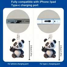 Tapón antipolvo a prueba de golpes con diseño de panda 2D, exquisito y compacto que protege eficazmente los puertos del teléfono del polvo, compatible con teléfonos iOS y Android. Tapón antipolvo, tapón antipolvo para auriculares, cubierta antipolvo para el puerto del teléfono, un regalo ideal para la madre, la familia, los amigos, el cumpleaños, las vacaciones, la primavera, la fiesta de cumpleaños - Multicolor - Ver 2
