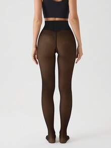 2026 New Tight Pants, 120g Women's Sexy Pantyhose, High Elasticity, Semi-Sheer, High-Waisted Design, Comfortable Breathable, - Black Transparent Skin - View 4