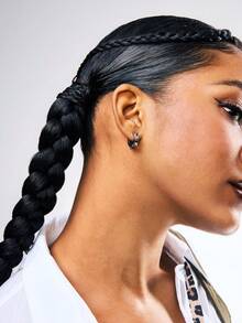 2pcs Non-Piercing Punk Style Cone Spike Stainless Steel Ear Clip No-Drill - Silver Ear Clip - View 2