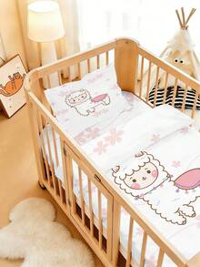 1 Set Of Baby Duvet Covers, Cute Lamb Pattern Bedding, Made Of Polyester Material With Digital Printing, Suitable For Both Male And Female Babies, Bedrooms, Baby Beds, Gifts, And Holidays. Includes 1 Double-Sided Duvet Cover And 1 Single-Sided Pillowcase. - Multicolor - View 4