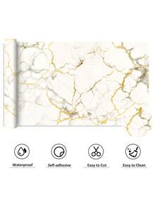 Platinum Marble Contact Paper, Self-Adhesive Waterproof Marble Texture Wallpaper, Vinyl Roll Material Suitable For Kitchen, Bathroom, Tabletop, Wall - Top Platinum - View 8